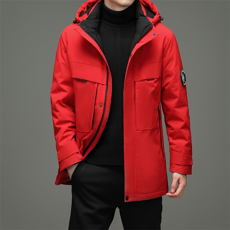 21冬季新款羽绒服男士中长款连帽宽松休闲羽绒外套SNDAF3313-P285,男装羽绒服,电商B212（原钱塘6029）