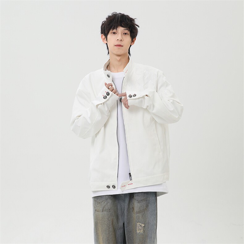 春季新款港风美式提花刺绣痞帅立领夹克男XZ213-JK1000-P88控118,男装夹克,星座213