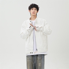 春季新款港风美式提花刺绣痞帅立领夹克男XZ213-JK1000-P88控118，男装夹克，星座213