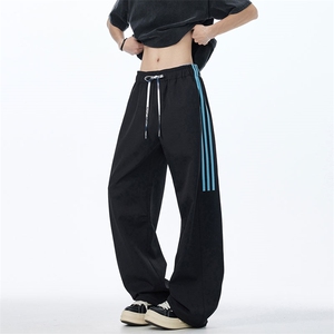 条纹撞色大码三条杠运动裤直筒长裤休闲裤K8592-P30【特价】图片