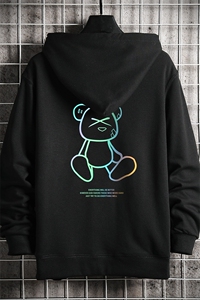 KS21139-P38 加绒款-P43 连帽开衫卫衣男运动外套大码班服 网格图片