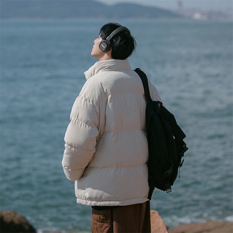 B225-W8532-P118-X148-灯芯绒贴标棉服-面布聚酯纤维帽棉,男装棉衣,电商B225