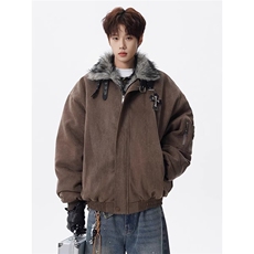 现货座山雕毛领加绒棉服男女冬季cleanfit工装外套MF389-P115，男装棉衣，星座412-3