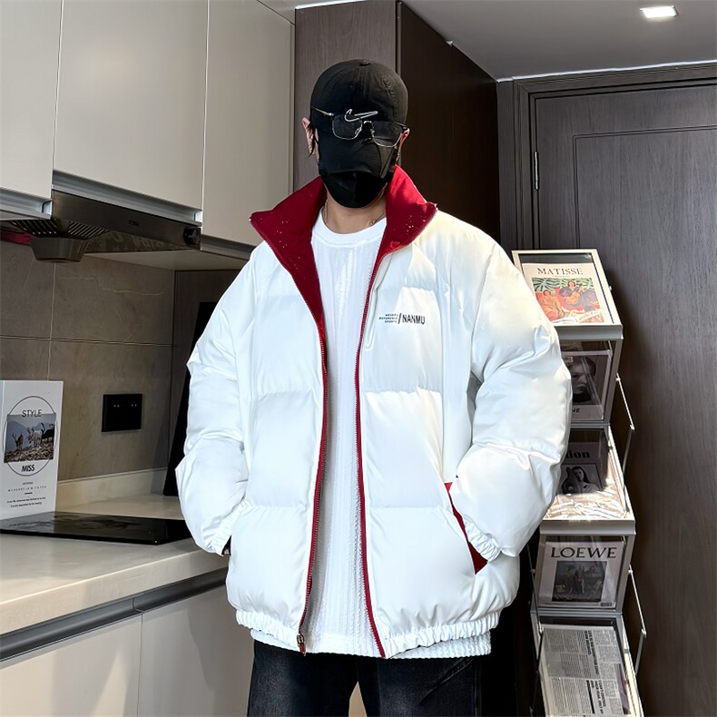 满天星棉服男款冬季双面穿条纹立领棉衣加厚保暖大码外套面包服潮,男装棉衣,星座230-1