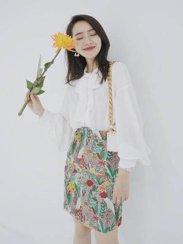 色织4D提花色彩斑斓半裙我SMLXLXXL，女装半身裙，帛糸霓娜