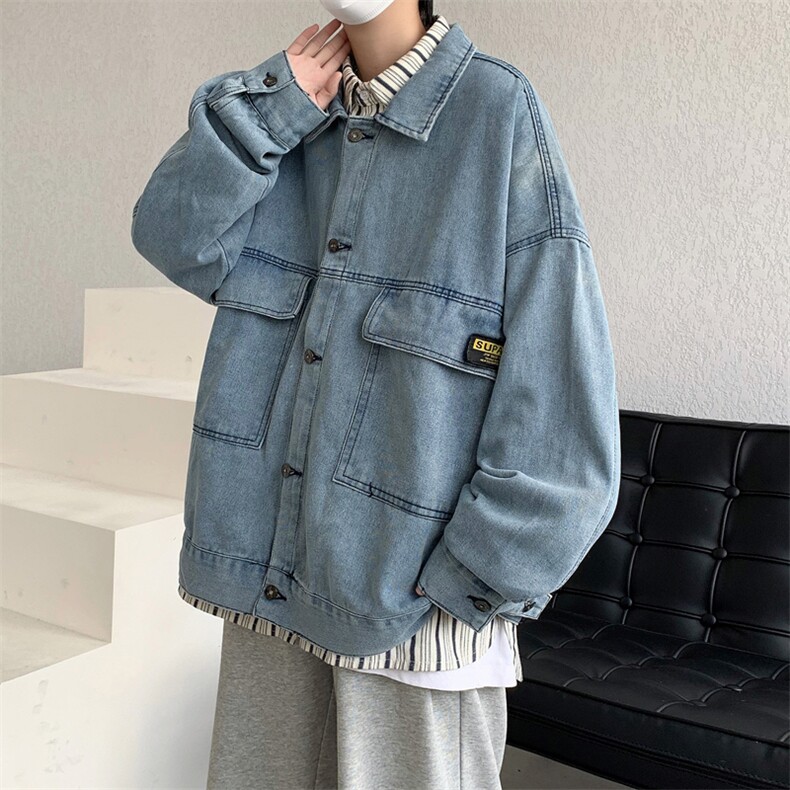 春季复古工装牛仔夹克男韩版百搭宽松ins情侣潮流外穿JK0523-P55,男装夹克,星座308B-1