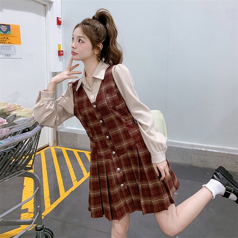 现货-2025年春季新款红格中长款连衣裙203P135K198,女装连衣裙,浙宝203