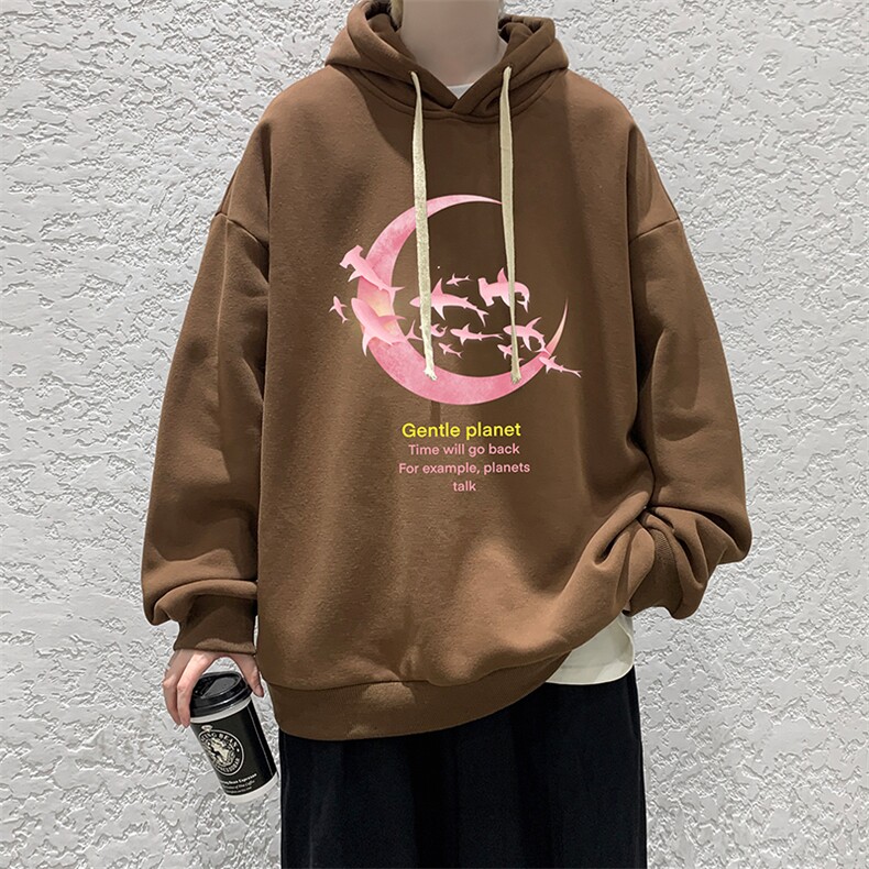 WY2209-P35加绒款-P40纯棉连帽卫衣男大码运动帽衫宽松薄外套男,男装卫衣,电商A040