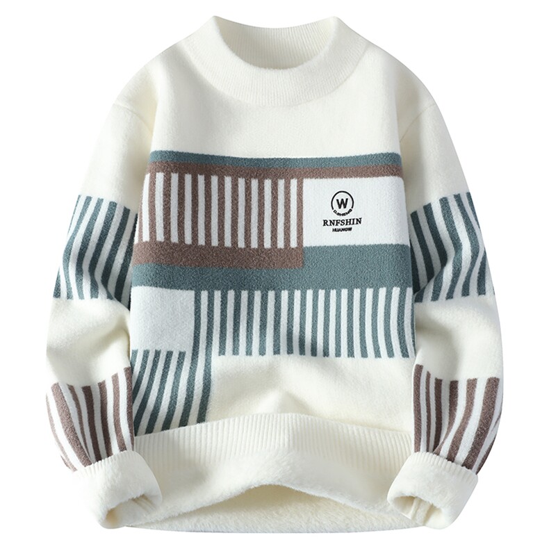 【抖音得物】2025秋季时尚毛衣针织衫男士圆领宽松长袖，男装针织衫/毛衣，电商A113