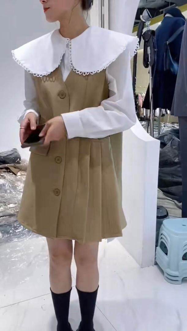 韩系两件套连衣裙，女装连衣裙，驿谷