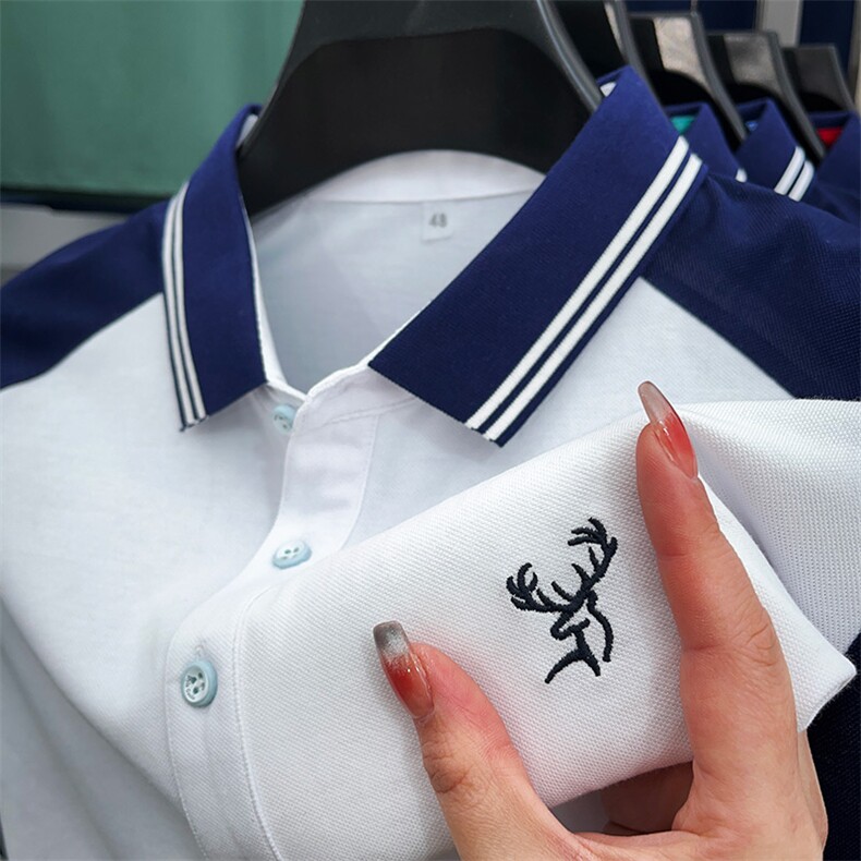 2023夏季新款短袖t恤时尚商务男士上衣服夏季男装翻领POLO衫半袖,男装T恤,电商B212（原钱塘6029）