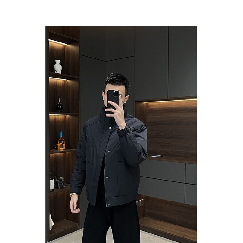 羽绒服时尚立领外套廓形设计款合身加厚保暖夹克上衣yrf089-TP185,男装夹克,电商A089-1