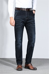 Z6127钱塘2020-2春秋中年男士纯色长裤商务休闲牛仔裤主推款P60图片