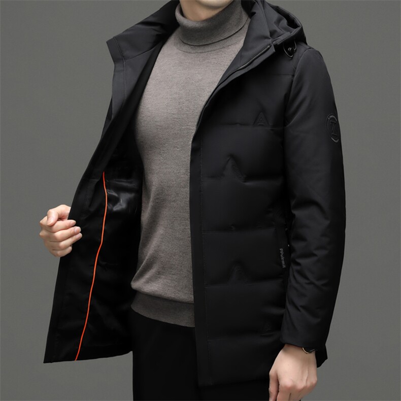 男士羽绒服2023冬季新款加厚保暖上衣中年爸爸装可脱卸帽休闲外套,男装羽绒服,电商B212（原钱塘6029）