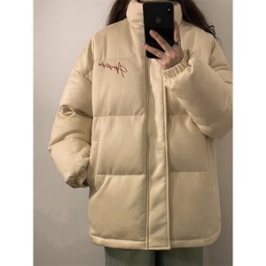 棉衣新款麂皮刺绣加厚男女棉服MY669-P108图片