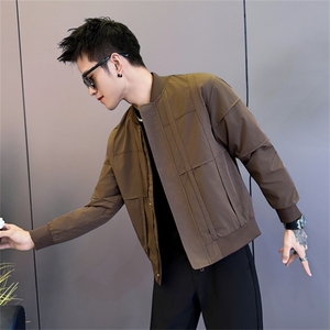JK01-P98控138春秋季潮牌撞色时尚服领短款夹克男休闲2025新款潮图片