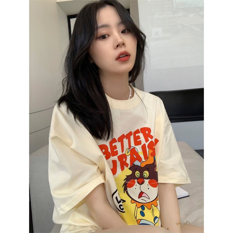 T0714-P25大码女装卡通纯棉印花短袖夏季新款减龄学院风穿搭,女装大码女装,星座617A-2