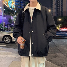 港风上衣夹克宽松落肩翻领工装外套JK863P70，男装夹克，星座1204-3