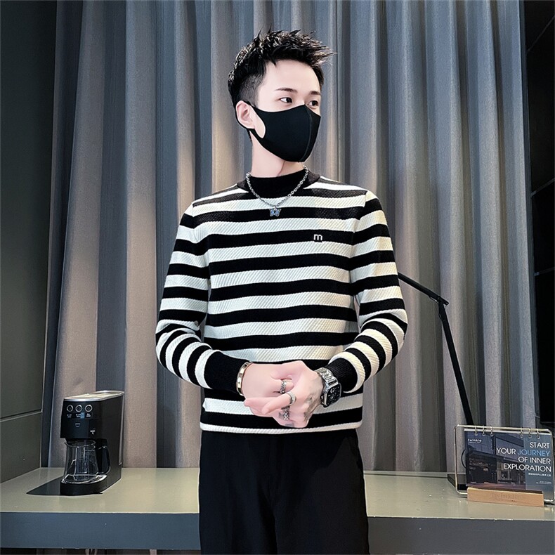M030-P65-控95男款毛衣休闲保暖针织衫上衣秋冬新款高级内搭打底,男装T恤,星座102A（原电商D309-1）