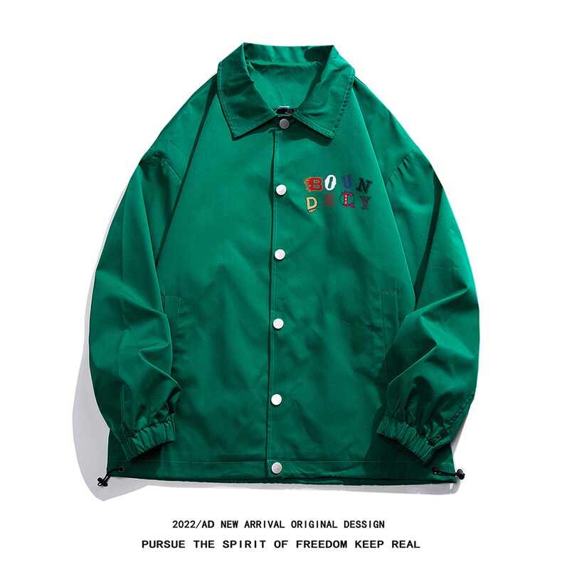 白底22秋冬潮流潮牌字母印花翻领教练服情侣夹克外套JK316P50控68,男装夹克,电商A247-1