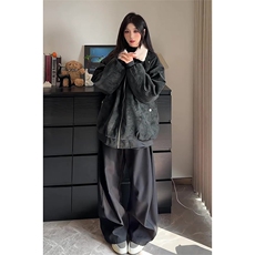 现货冬季美拉德毛领雾面PU皮棉服加绒加厚保暖百搭设计款情侣棉衣，男装棉衣，电商A443