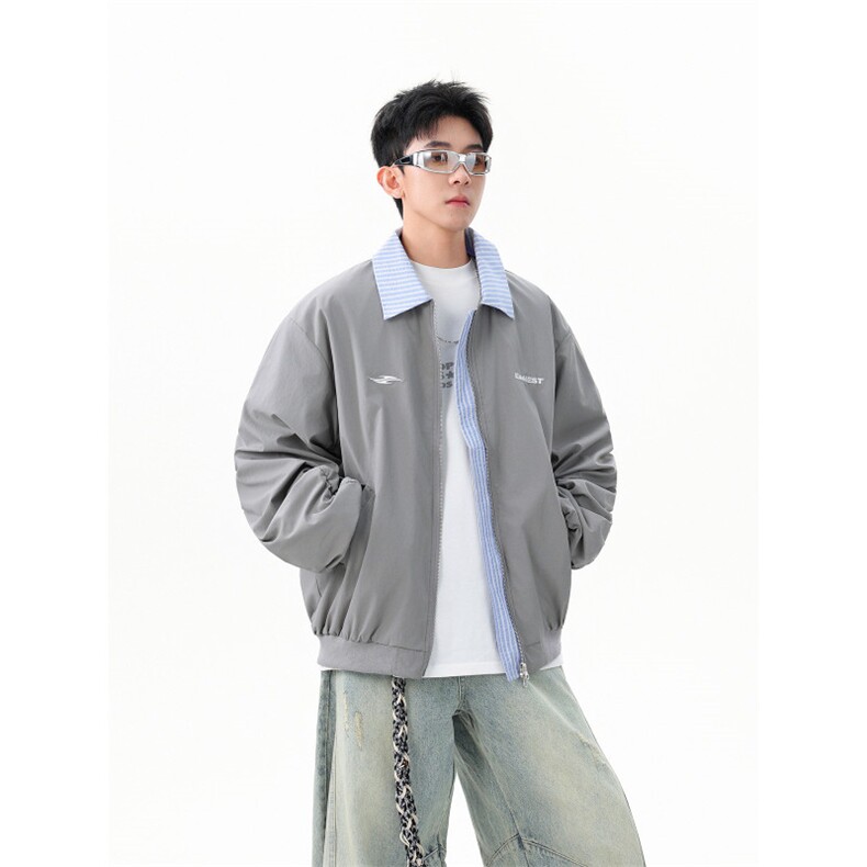 miu系假两件条纹拼接翻领夹克WT2551-特P70-控138,男装夹克,星座609