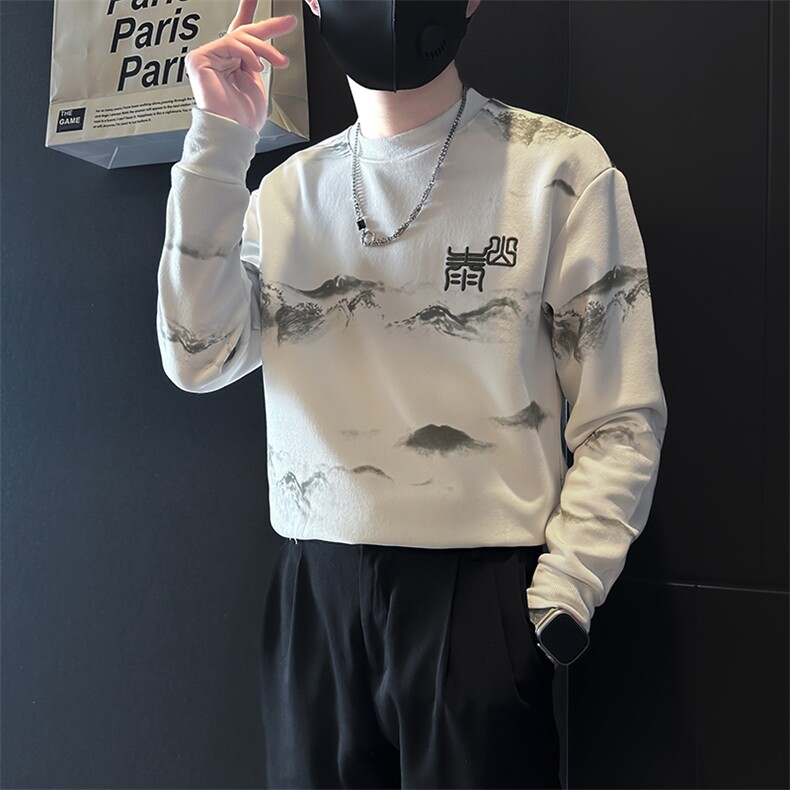 泰山印花刺绣卫衣男高级感社会小伙外套B323-WY13B-P65控95,女装短外套,星座301C（原B323）