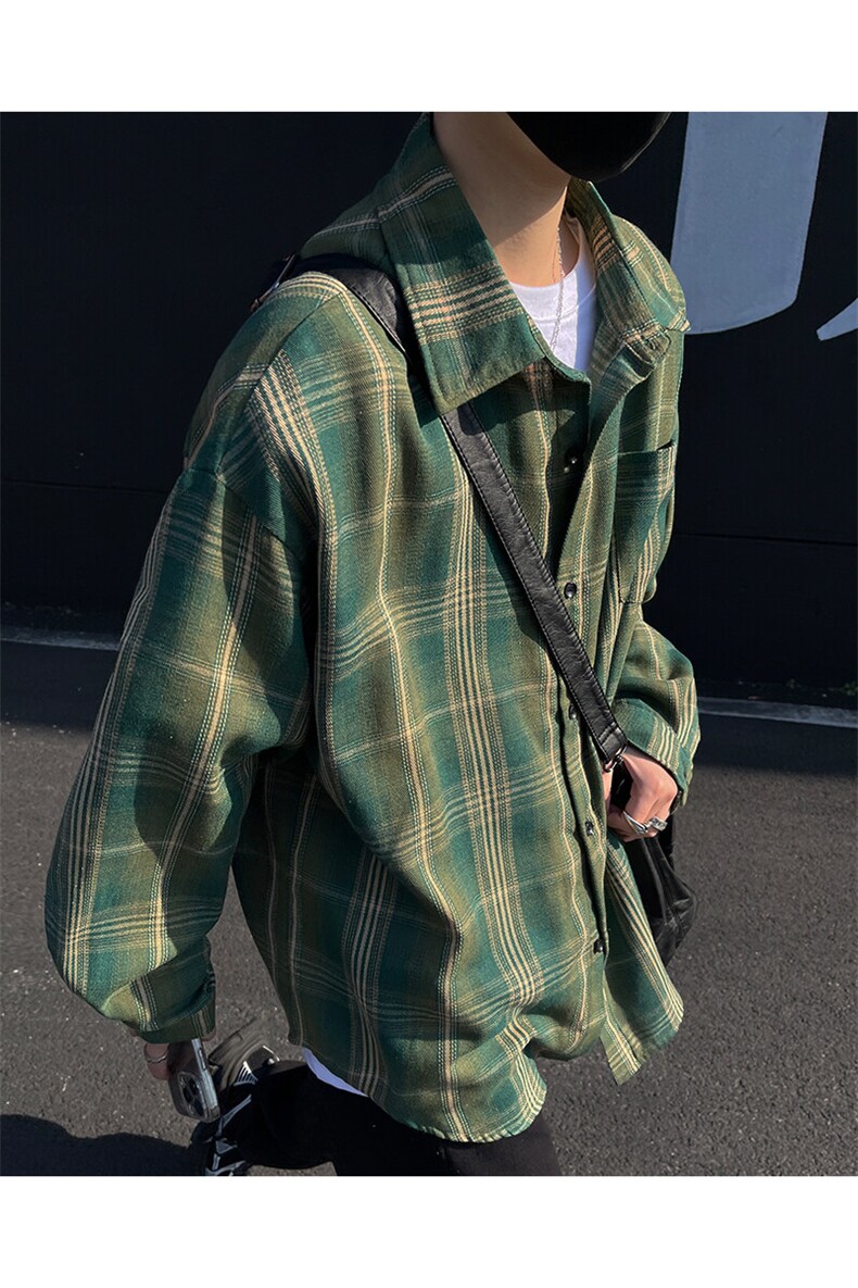 2025春季格子长袖衬衫F6603特P35控58,男装衬衫,电商A309