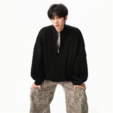 JY694-P53亨利领麻花套头毛衣男网图，男装针织衫/毛衣，星座1501-3
