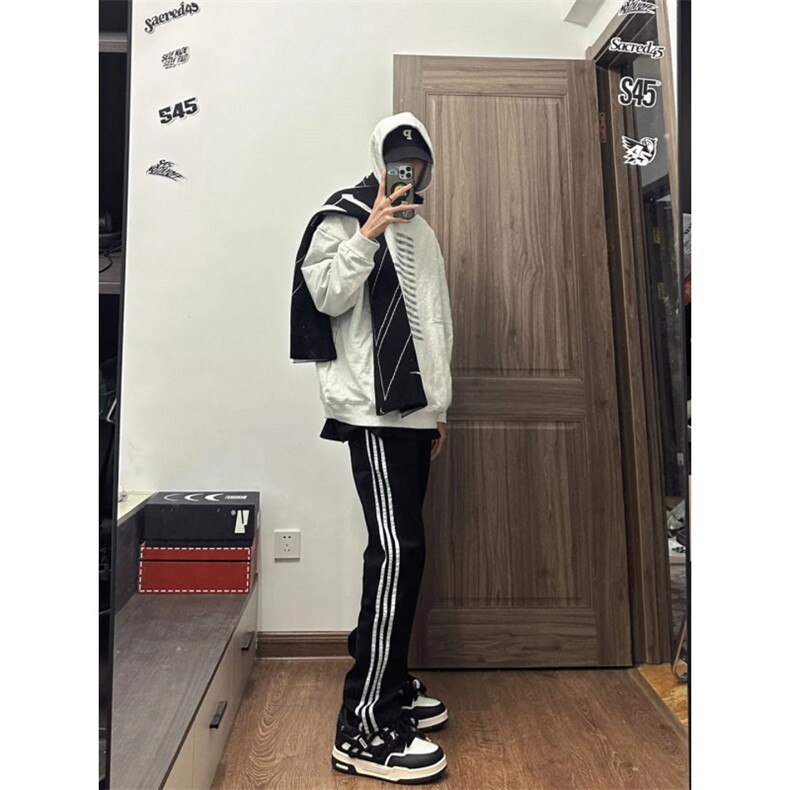【有货】美式复古三条杠条纹牛仔裤男宽松裤子NZ818CC-特P55,男装牛仔裤,星座1007（原301D）