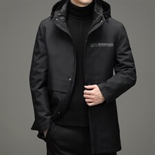 新款2023冬季脱卸内胆羽绒服中年男纯色外套爸爸装XXH1801-P320，男装羽绒服，电商B212（原钱塘6029）