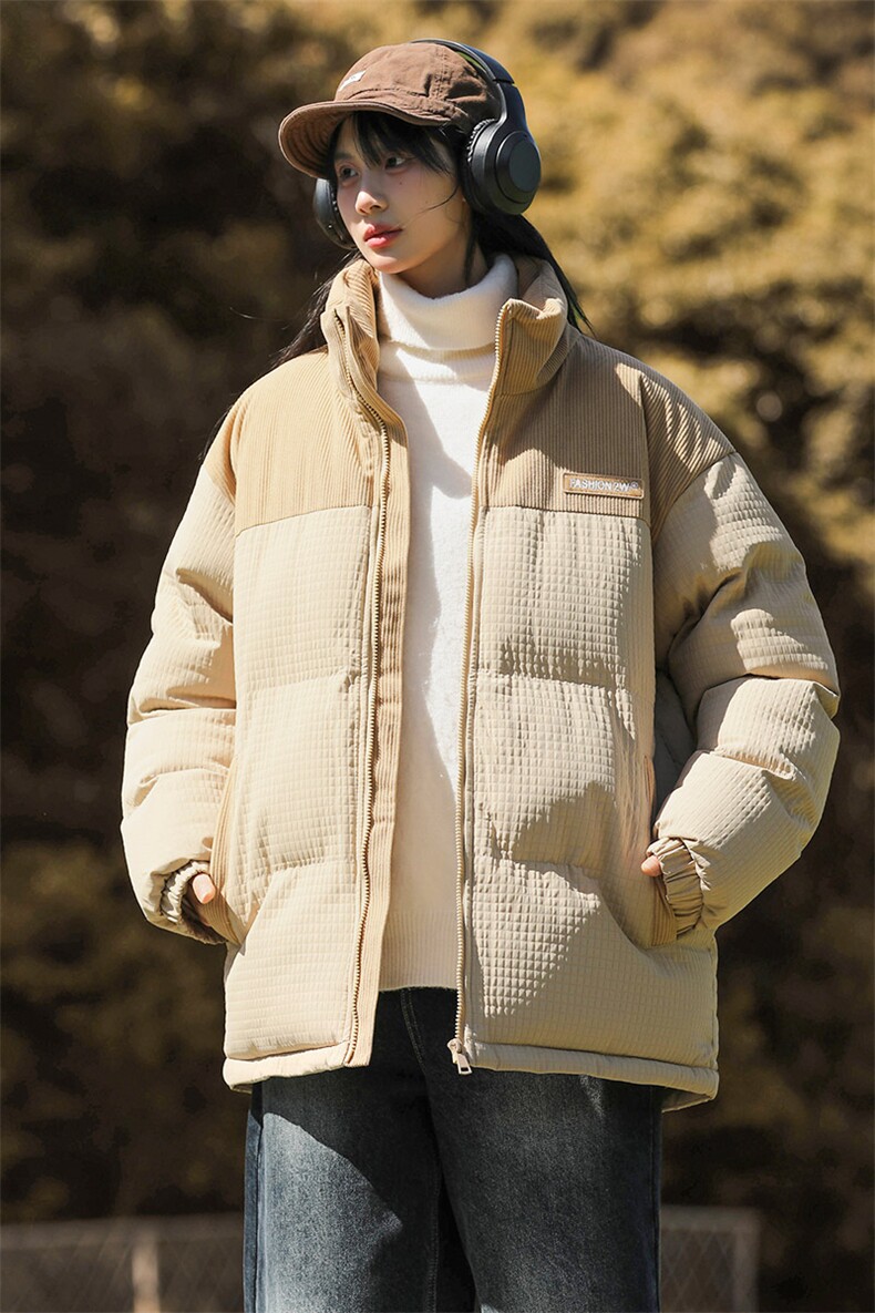 冬季保暖立领棉衣男女同款玉米格品质外套A406MY8099P80,男装棉衣,星座309（原A406）