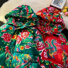 MY206新中式连帽棉衣外套风汉服大码宽松男女棉服棉袄保暖潮，男装棉衣，星座115A-1