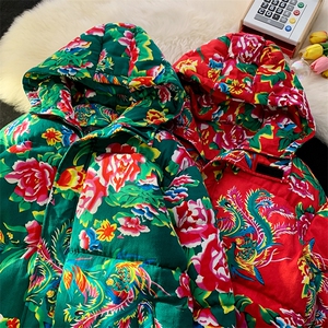 MY206新中式连帽棉衣外套风汉服大码宽松男女棉服棉袄保暖潮图片