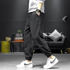 沙发20秋季日系大码男拼接运动卫裤哈伦裤小脚裤休闲长裤w022-p50，男装休闲裤，星座311A