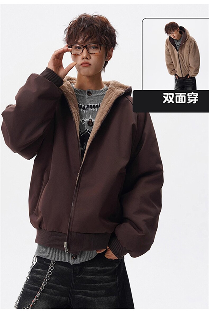 双面穿加绒坐山雕棉衣男xh169-特p90,男装棉衣,电商B367