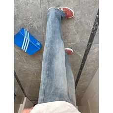 【有货】DY9269-特批48闪电竹节纹牛仔裤男夏季薄款微喇vibe裤，男装牛仔裤，星座603-2
