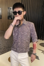 312A-113-P55新款社会小伙中袖衬衫韩版潮流男士五分袖衬衣A，男装T恤，星座312A-5