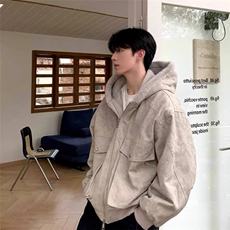 2025秋冬外套新品男装哈灵顿重磅水洗帆布夹克cleanfit休闲外套男，男装夹克，星座506A