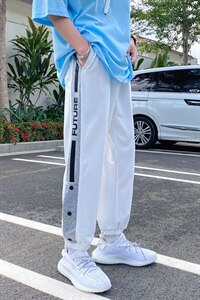 夏季针织九分裤潮流宽松垂感大码排扣裤DS-C407-K21612-P40图片