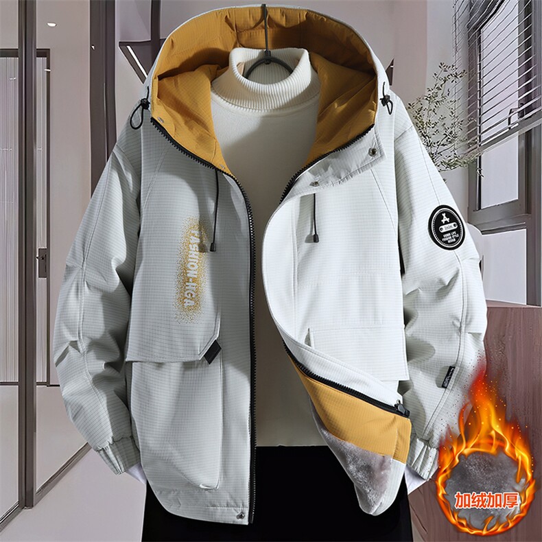 2025男加绒加厚夹克冲锋衣保暖大码外套-加绒565-小码80-大码85，男装夹克，星座1105-2