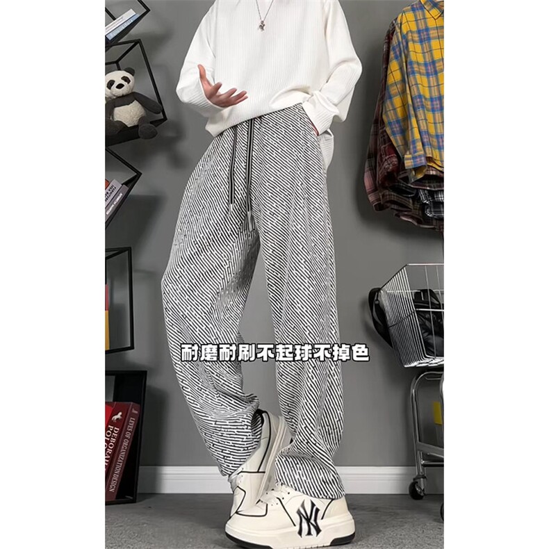 小香风花千格鸟休闲裤潮流宽松网红裤子25XK67017特批35,男装休闲裤,电商A042