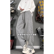小香风花千格鸟休闲裤潮流宽松网红裤子25XK67017特批35，男装休闲裤，电商A042