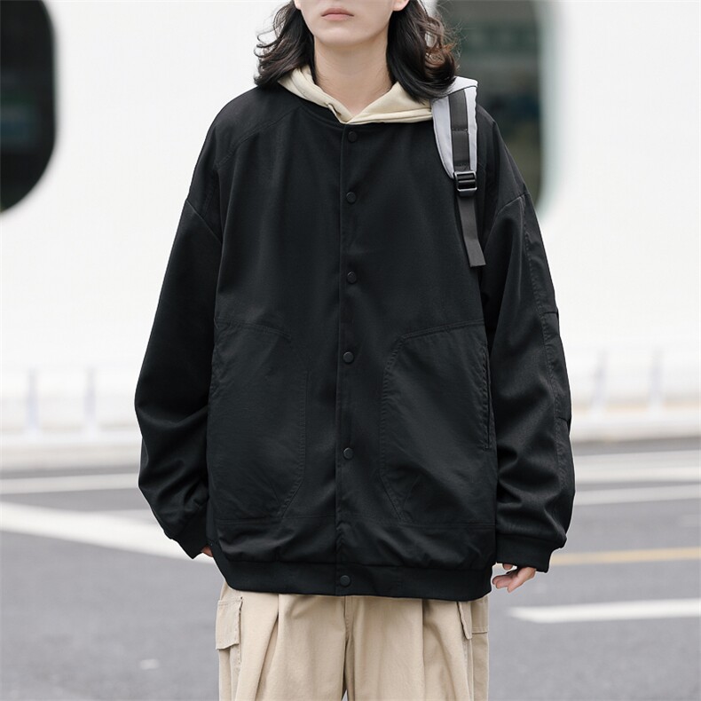 春装棒球服呢子外套男休闲拼色夹克上衣JK83P95,男装夹克,电商C323