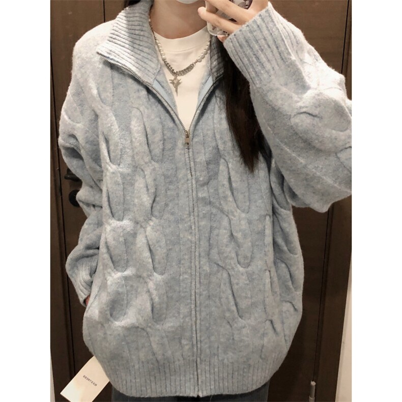【有货】M6528CC-特P75复古麻花针织开衫男女拉链毛衣立领外套,男装针织衫/毛衣,星座1007（原301D）