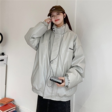 港风2025冬装宽松加厚pu皮棉衣外套潮男女大码冬季棉服S277-P128，男装皮衣，电商A233-1