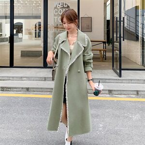 2021春秋季新款 花边配小口袋中长款毛呢 287-F883-P170-K248图片