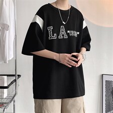 新款夏季设计潮流男装时尚百搭圆领男士字母印花T恤ZDY3408-P48，男装T恤，星座717