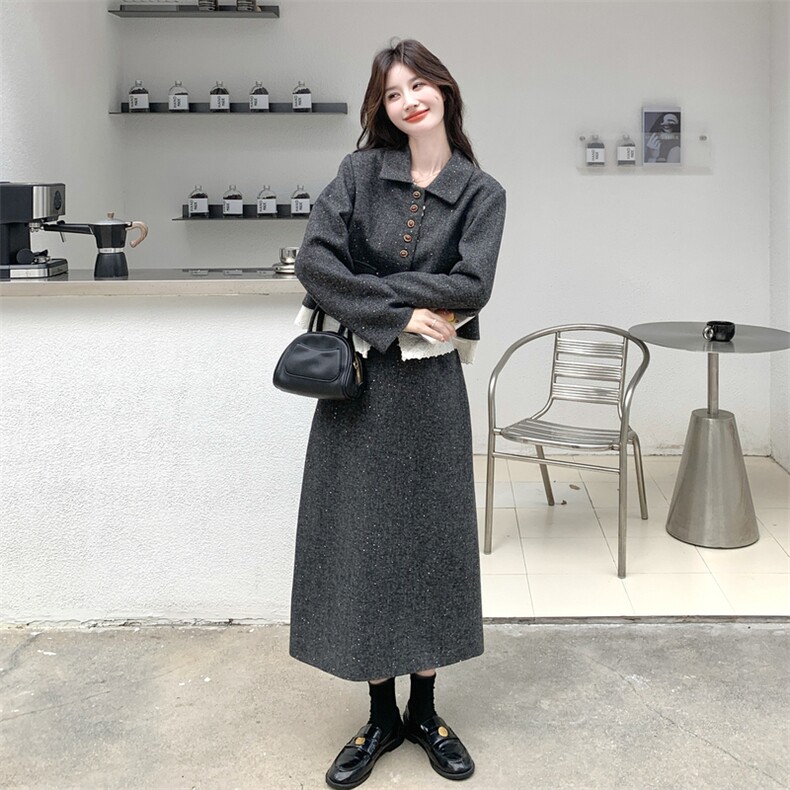 新款加厚蕾丝拼接法式小香风高级感套装裙190-5070-P210-K288,女装套装/套裙,2B190