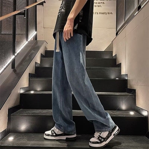 港风潮男夏季新款个性牛仔裤嘻哈ins潮高街潮流痞帅K96图片